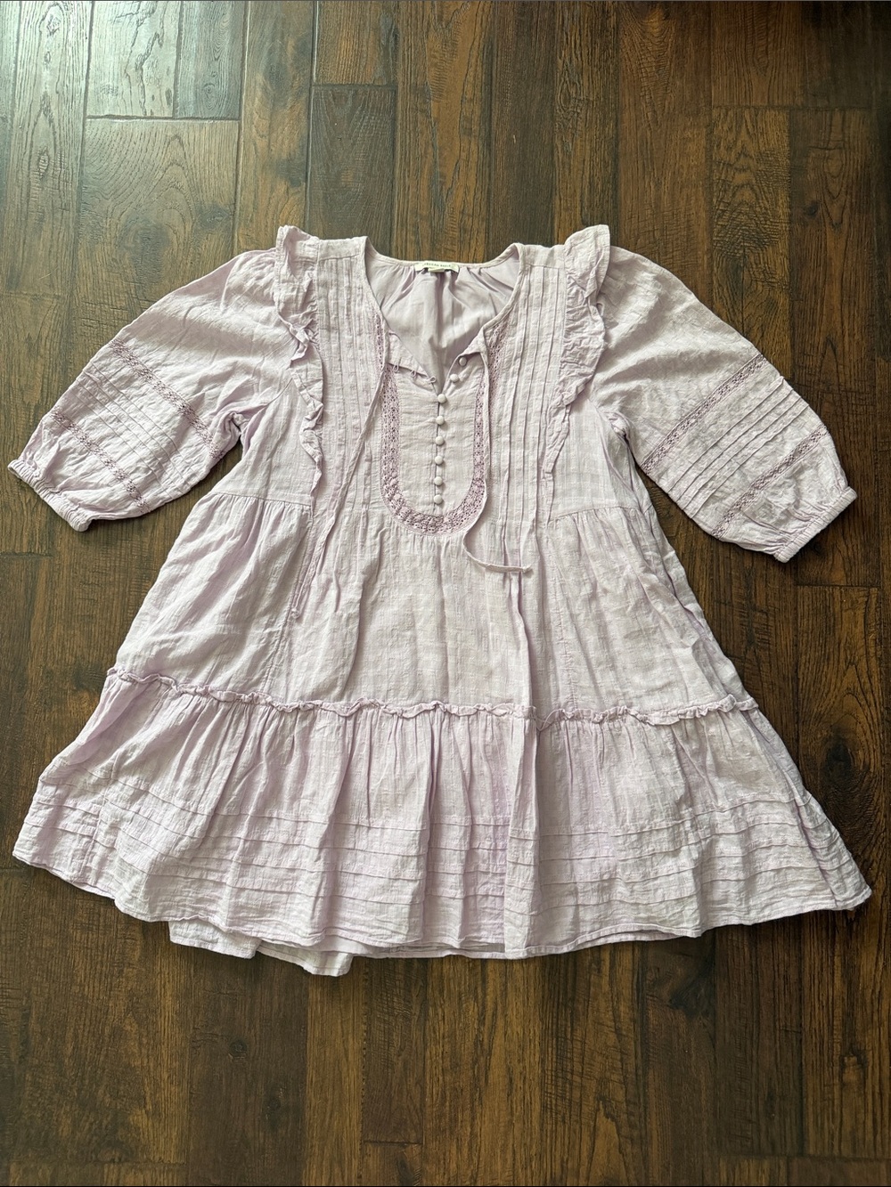 American Eagle Outfitters Light Lavender Ruffled Mini Dress